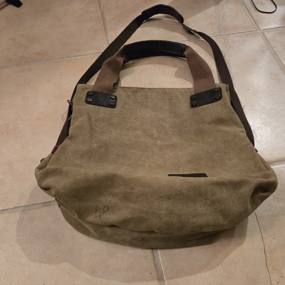 Oris canvas bag large messenger hobo purse overnight - Picture 3 of 11